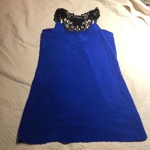 SUGARLIPS Royal blue silk mini dress size S